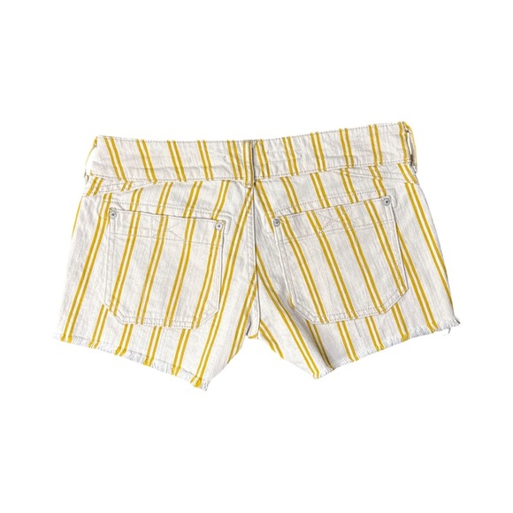 Pilcro The Wanderer Yellow White Stripe Low-Rise Shorts S 25 Summer Resort Boho - Picture 7 of 7